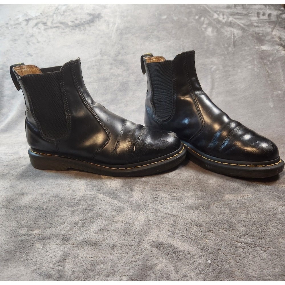 Dr Martens Boots Womens 8 Black Chelsea 2976 Leather Doc Airwair Mens 7 - Picture 3 of 13
